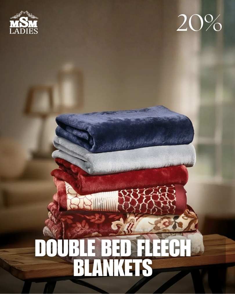 FLAT 20 % OFF - Double Bed Fleece Blankets