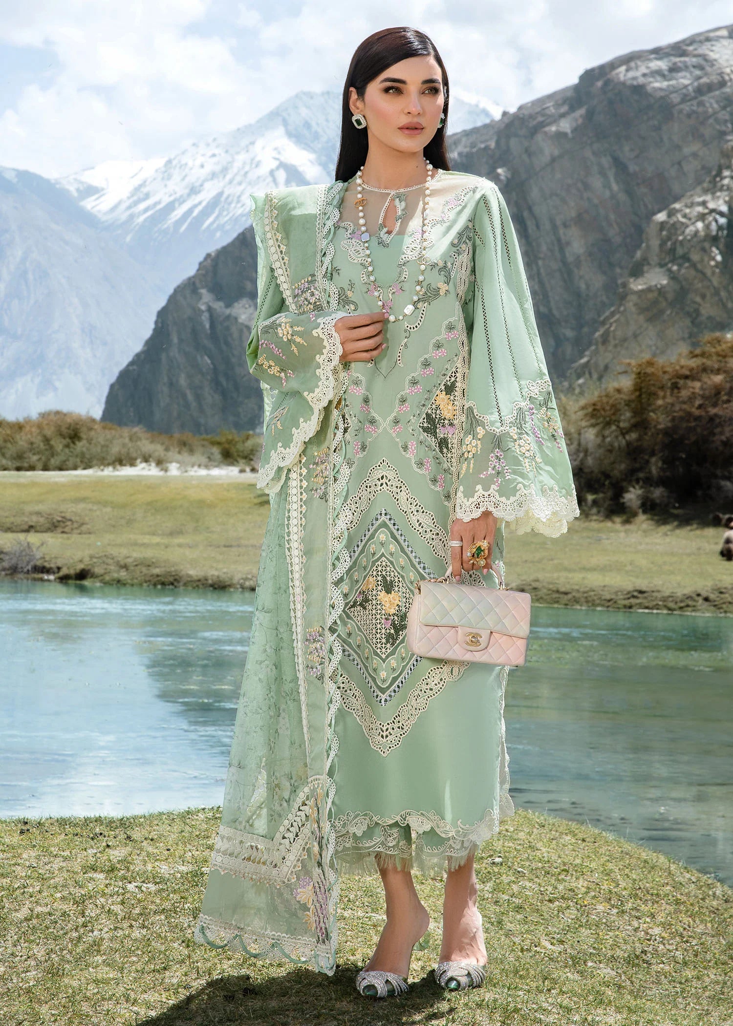 Crimson  | Embroidered Lawn | Sage