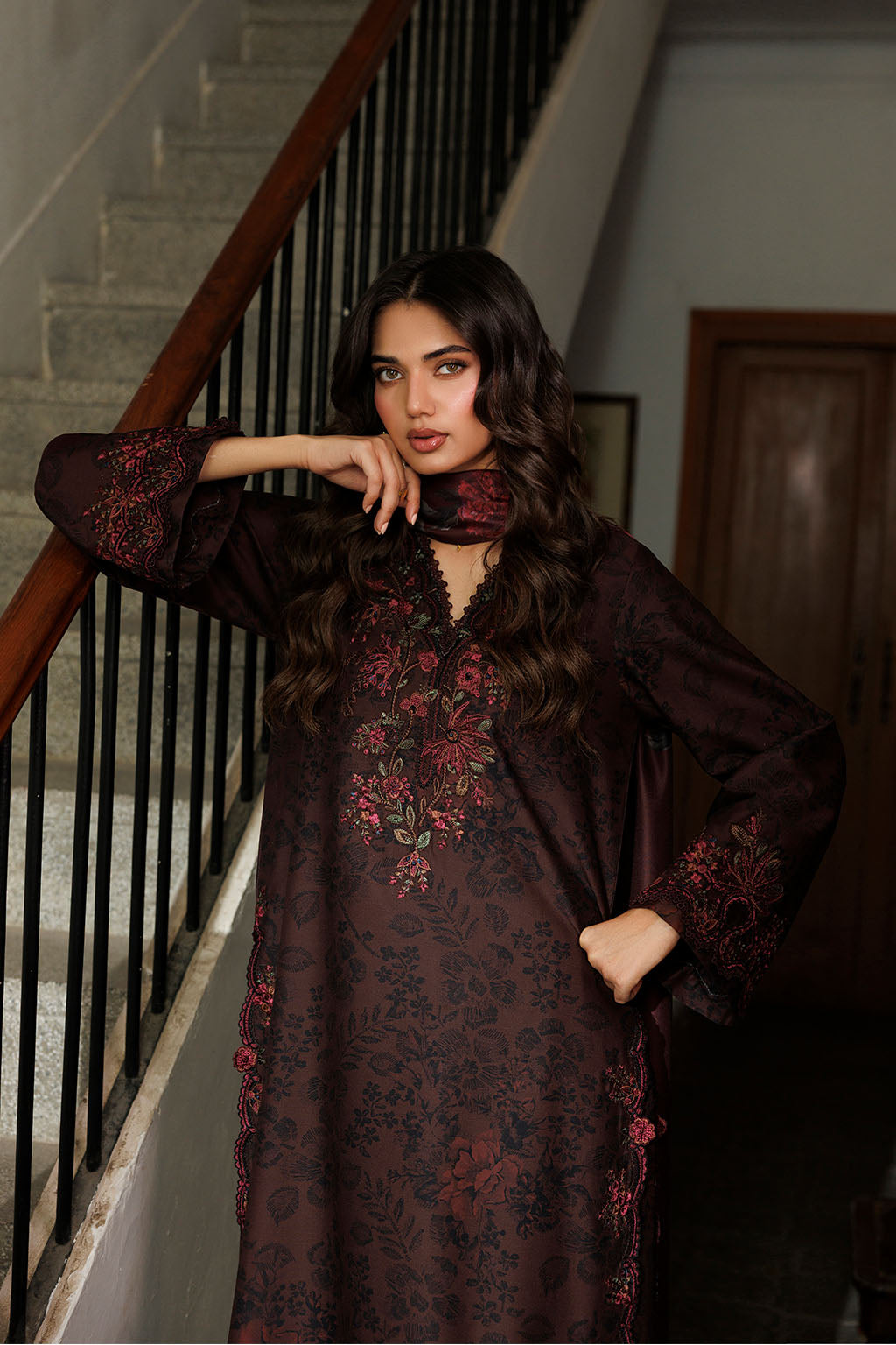 Iznik | Embroidered Printed Viscose Linen | IPF-29