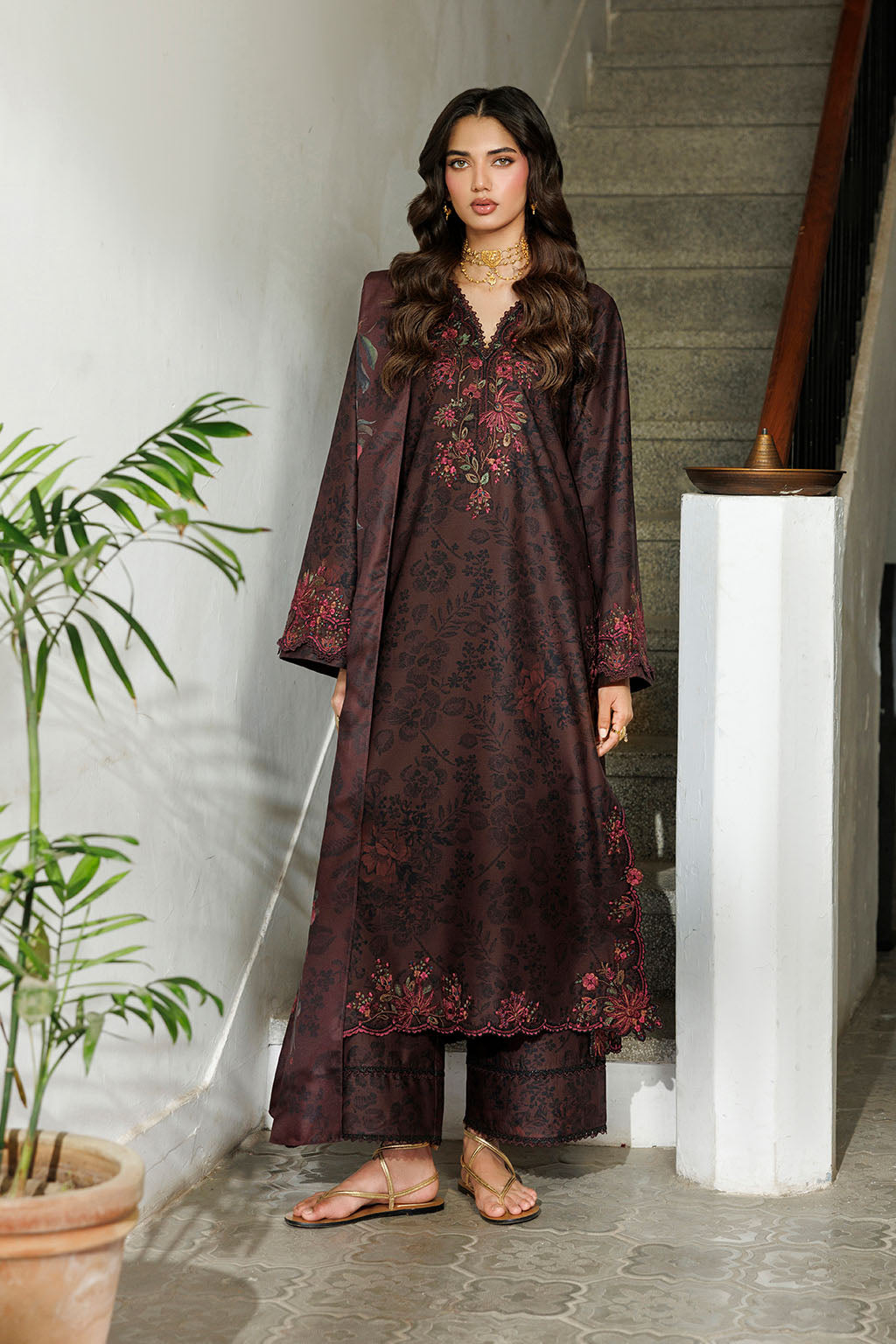 Iznik | Embroidered Printed Viscose Linen | IPF-29