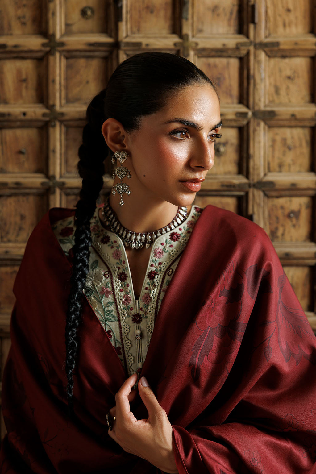 Iznik | Embroidered Printed Viscose Linen | IPF-28
