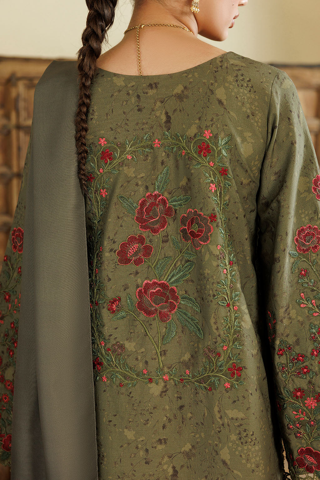 Iznik | Embroidered Printed Viscose Linen | IPF-27