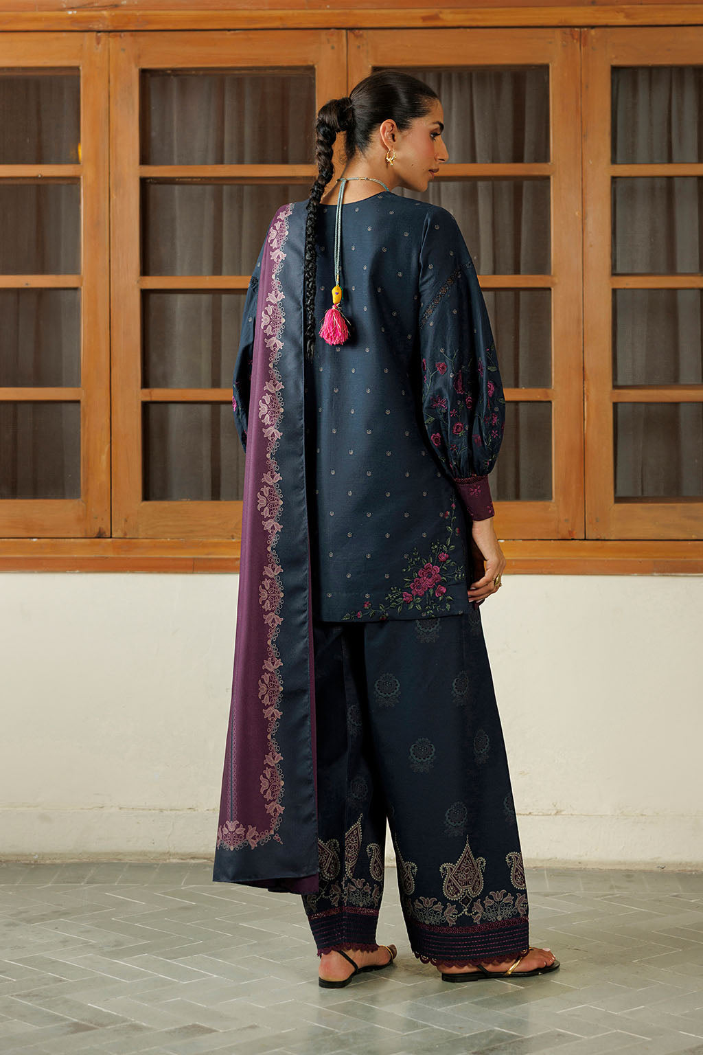 Iznik | Embroidered Printed Viscose Linen | IPF-26