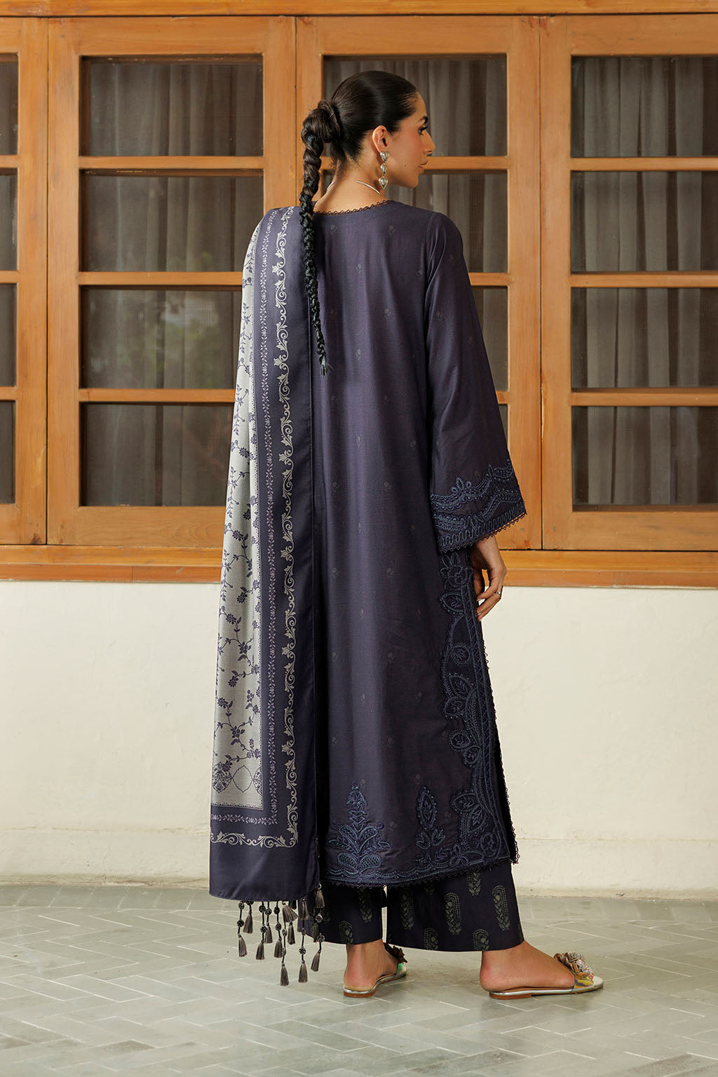 Iznik | Embroidered Printed Viscose Linen | IPF-30