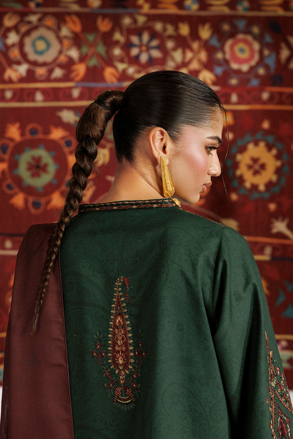 Iznik | Embroidered Printed Viscose Linen | IPF-32