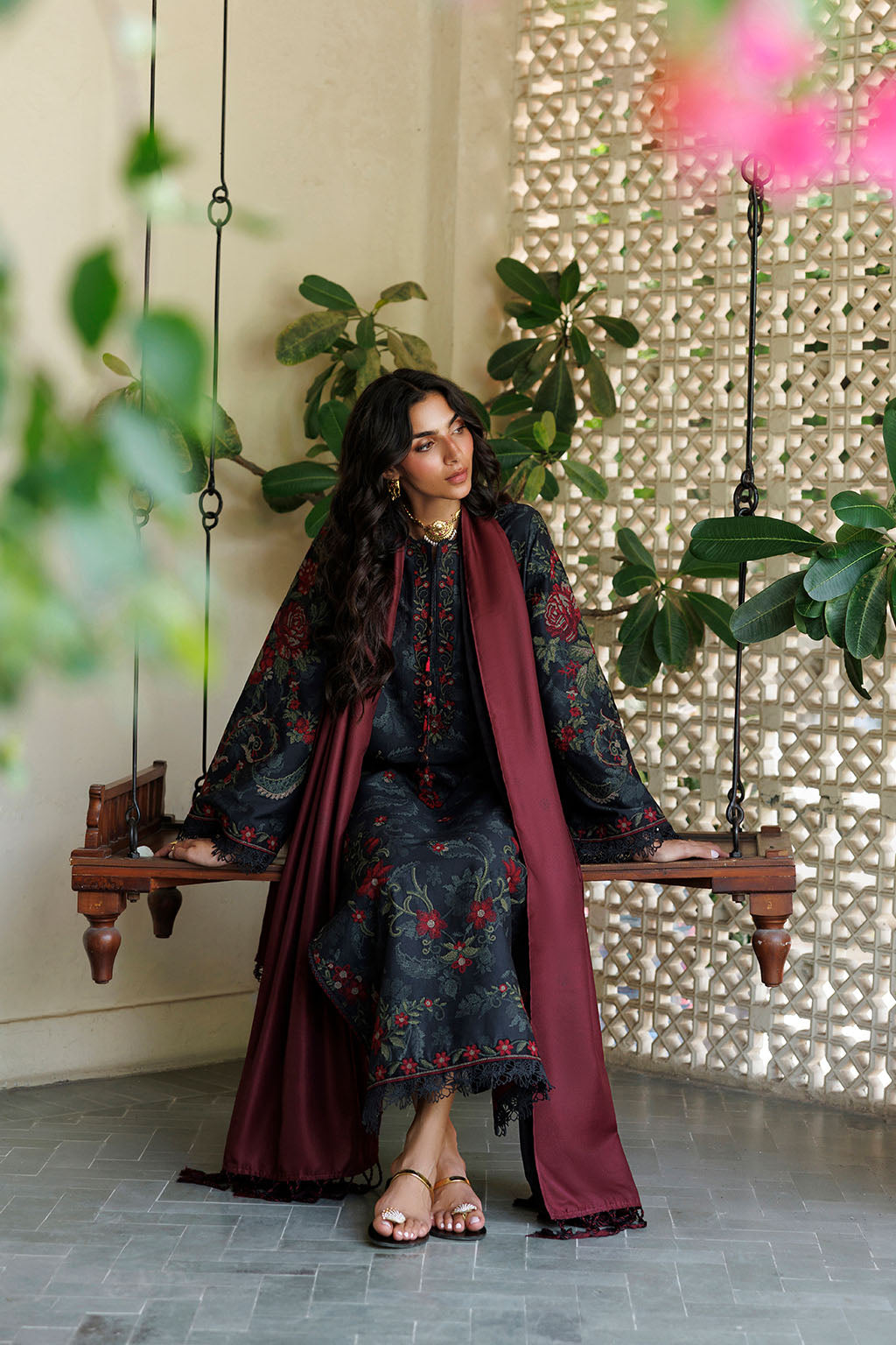 Iznik | Embroidered Printed Viscose Linen | IPF-31