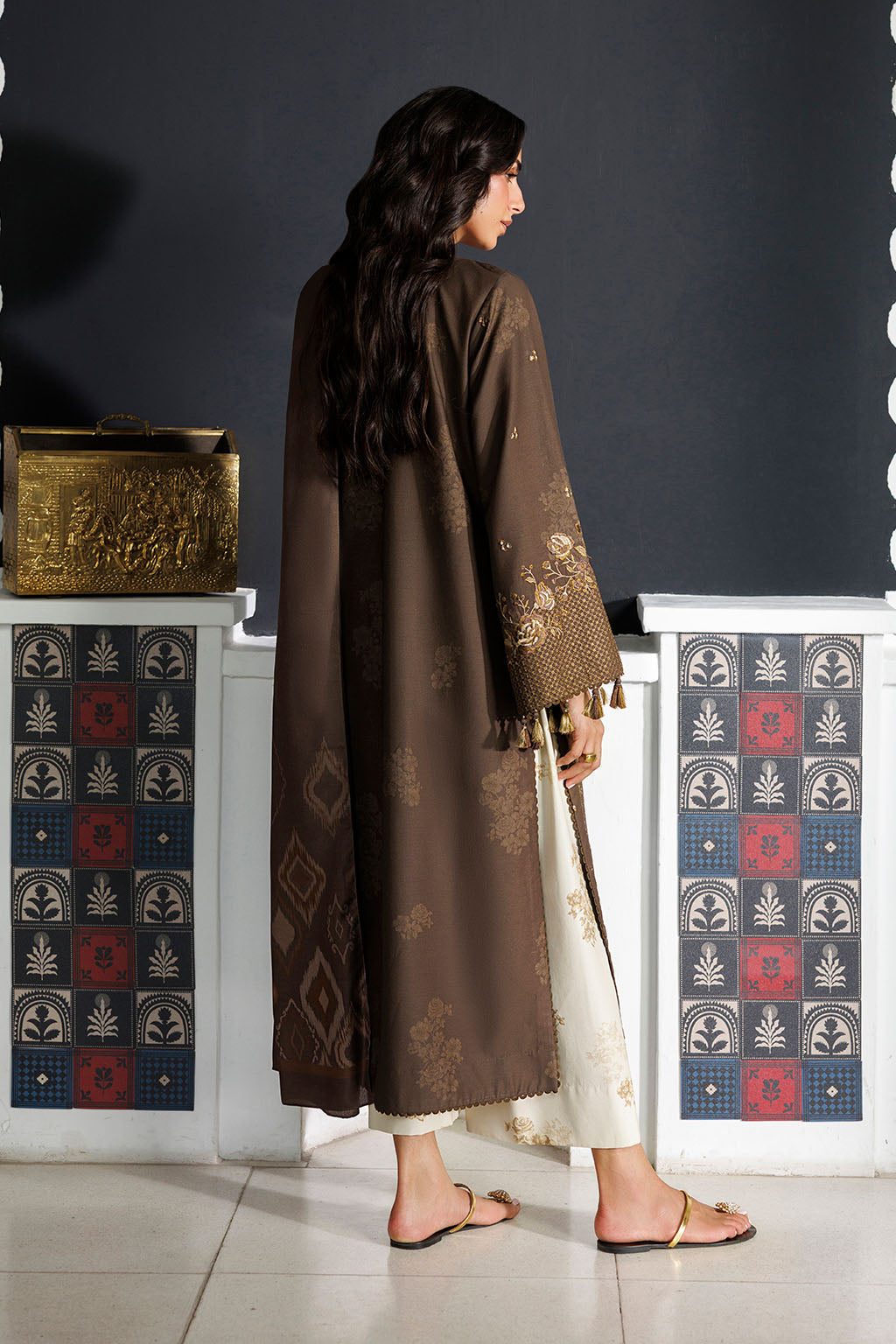 Iznik | Embroidered Printed Viscose Linen | IPF-25