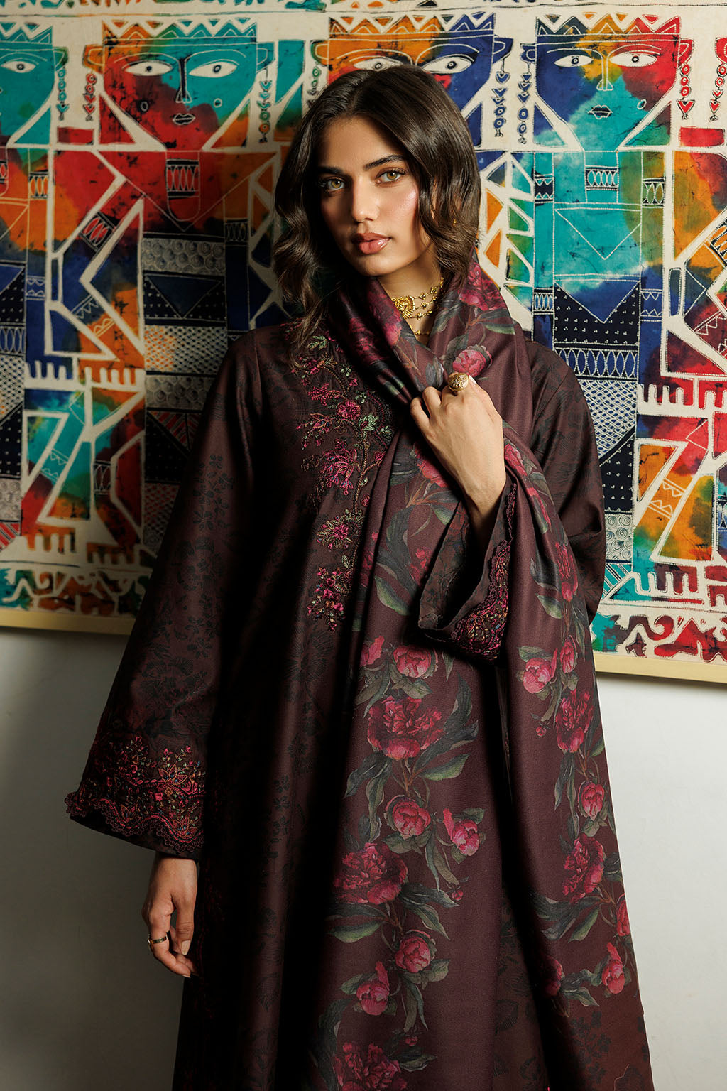 Iznik | Embroidered Printed Viscose Linen | IPF-29