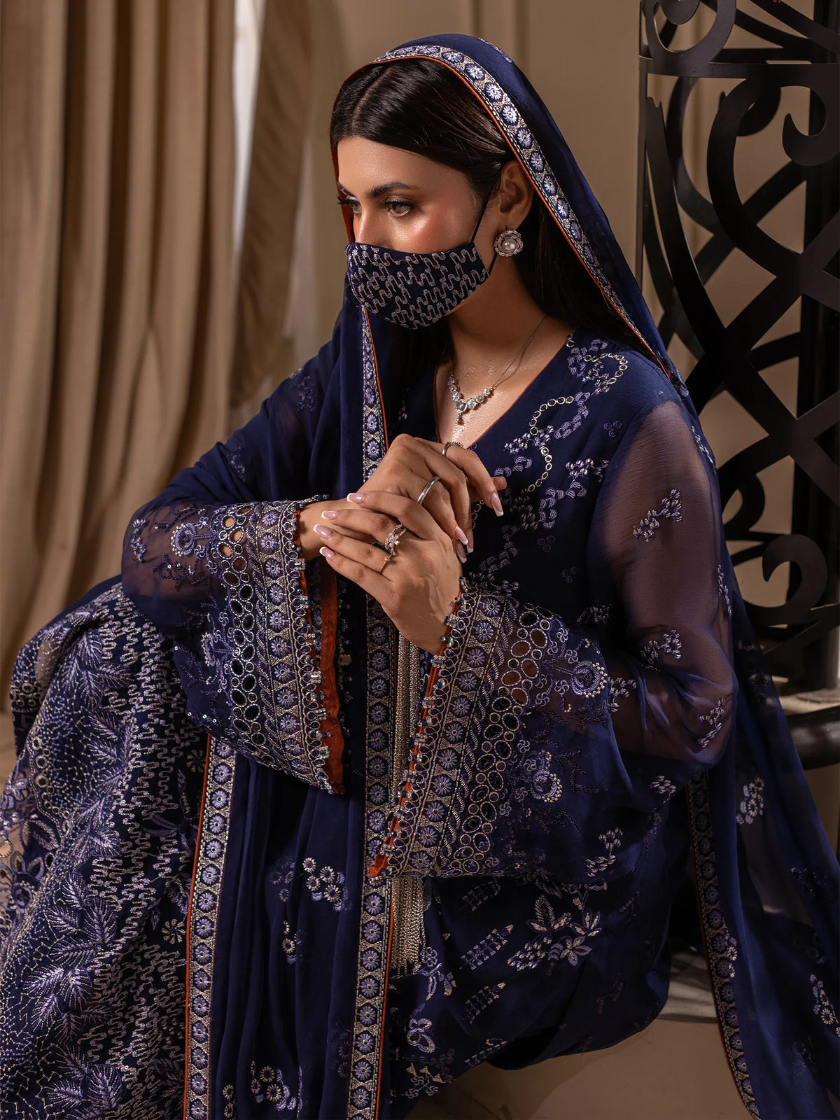 Neelam - 3 Piece Embroidered Chiffon Dress