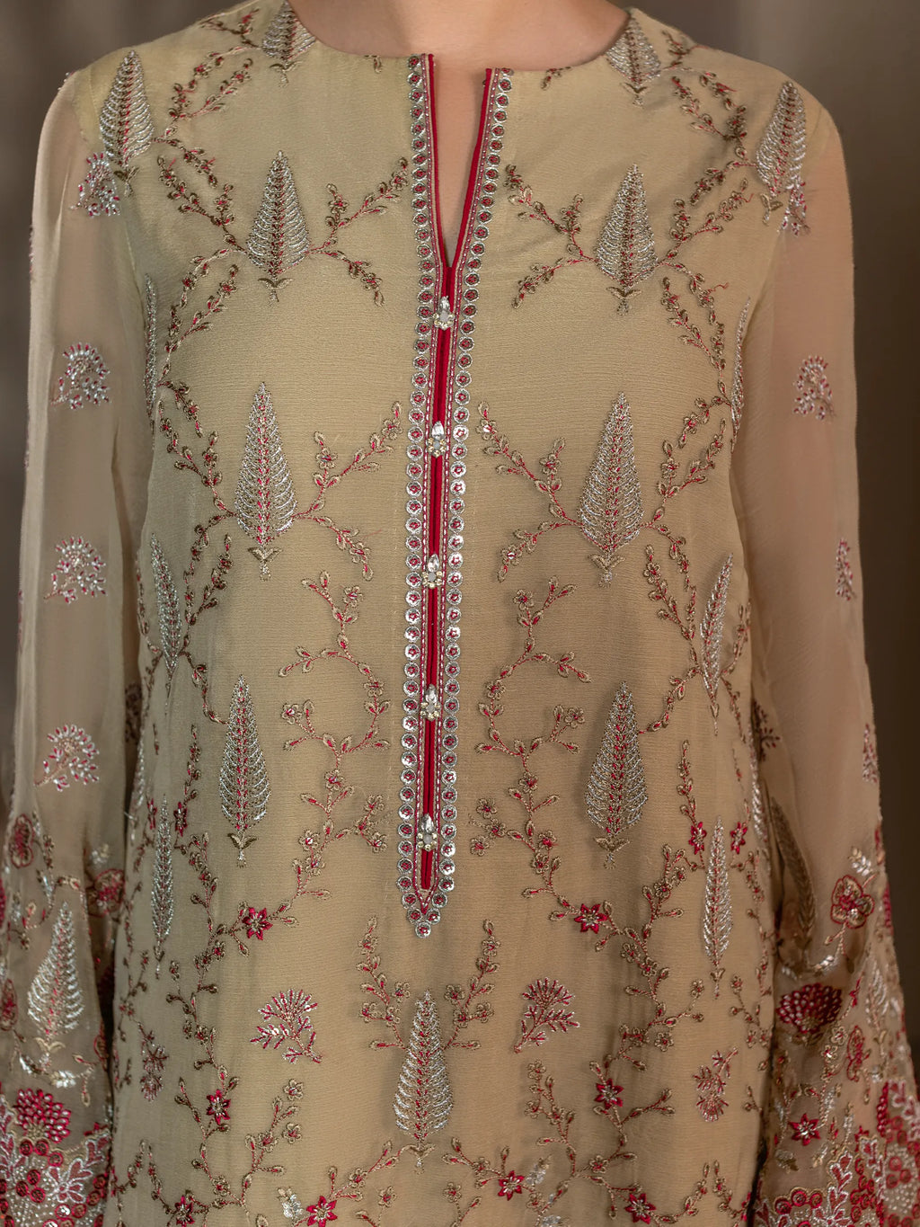 Zohra - 3 Piece Embroidered Chiffon Dress