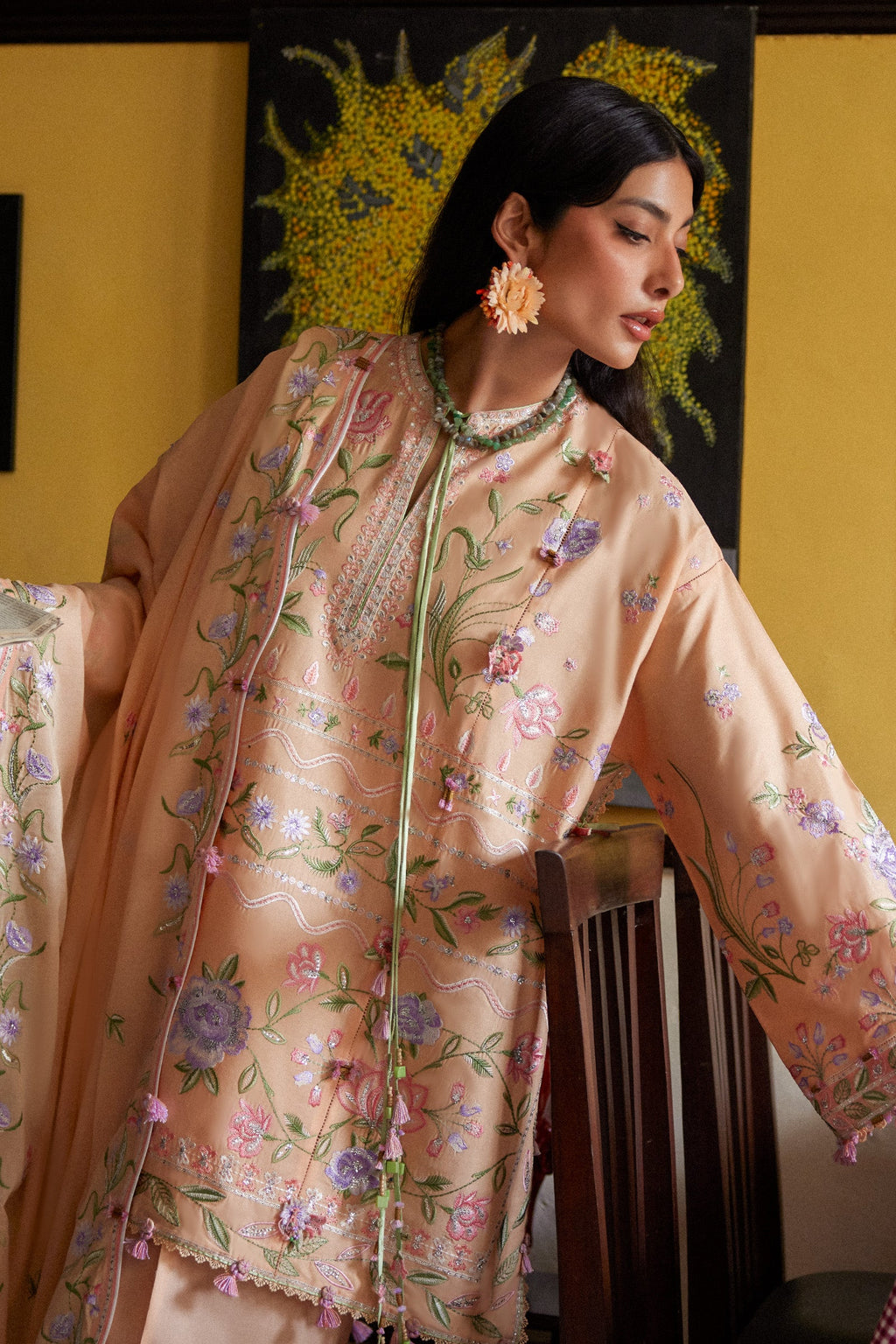 Zaha | Wildflower Festive Lawn 26 | Apricot Mallow Bloom