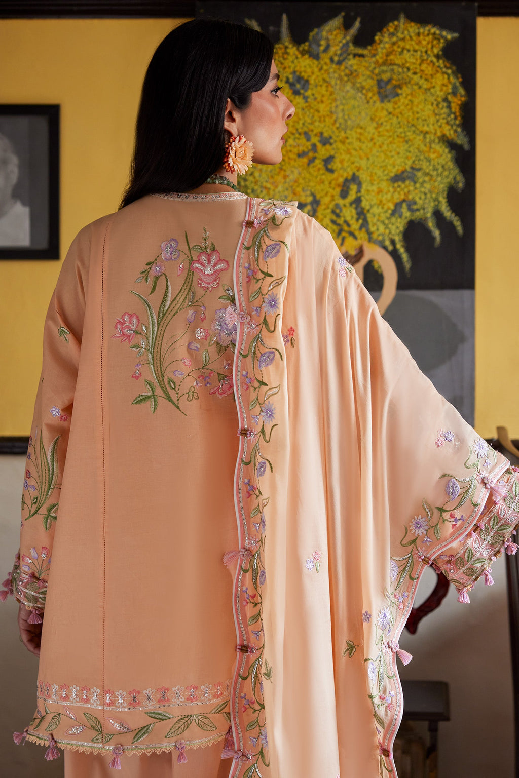Zaha | Wildflower Festive Lawn 26 | Apricot Mallow Bloom