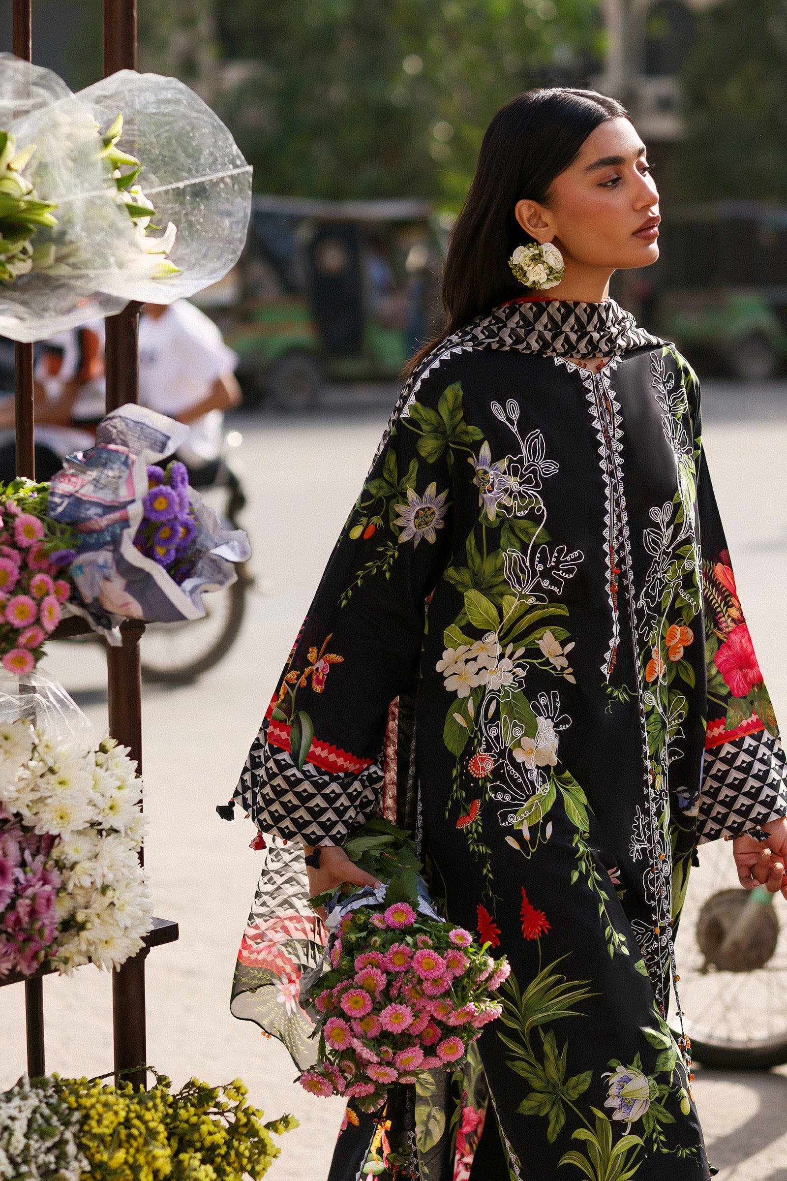 Zaha | Wildflower Festive Lawn 26 | Midnight Bloom