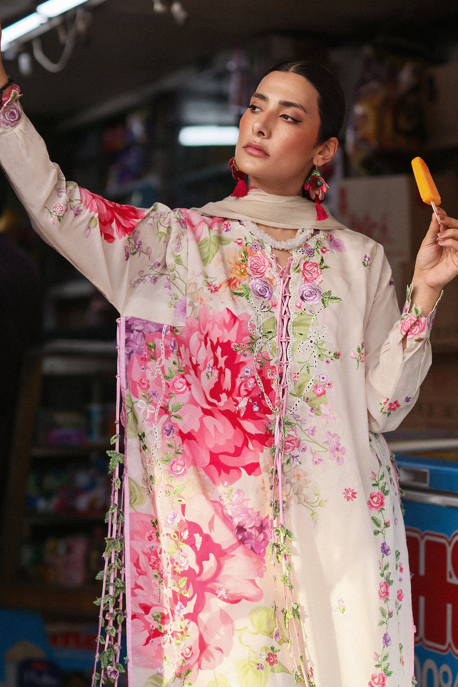 Zaha | Wildflower Festive Lawn 26 | Pink Mink Frolic