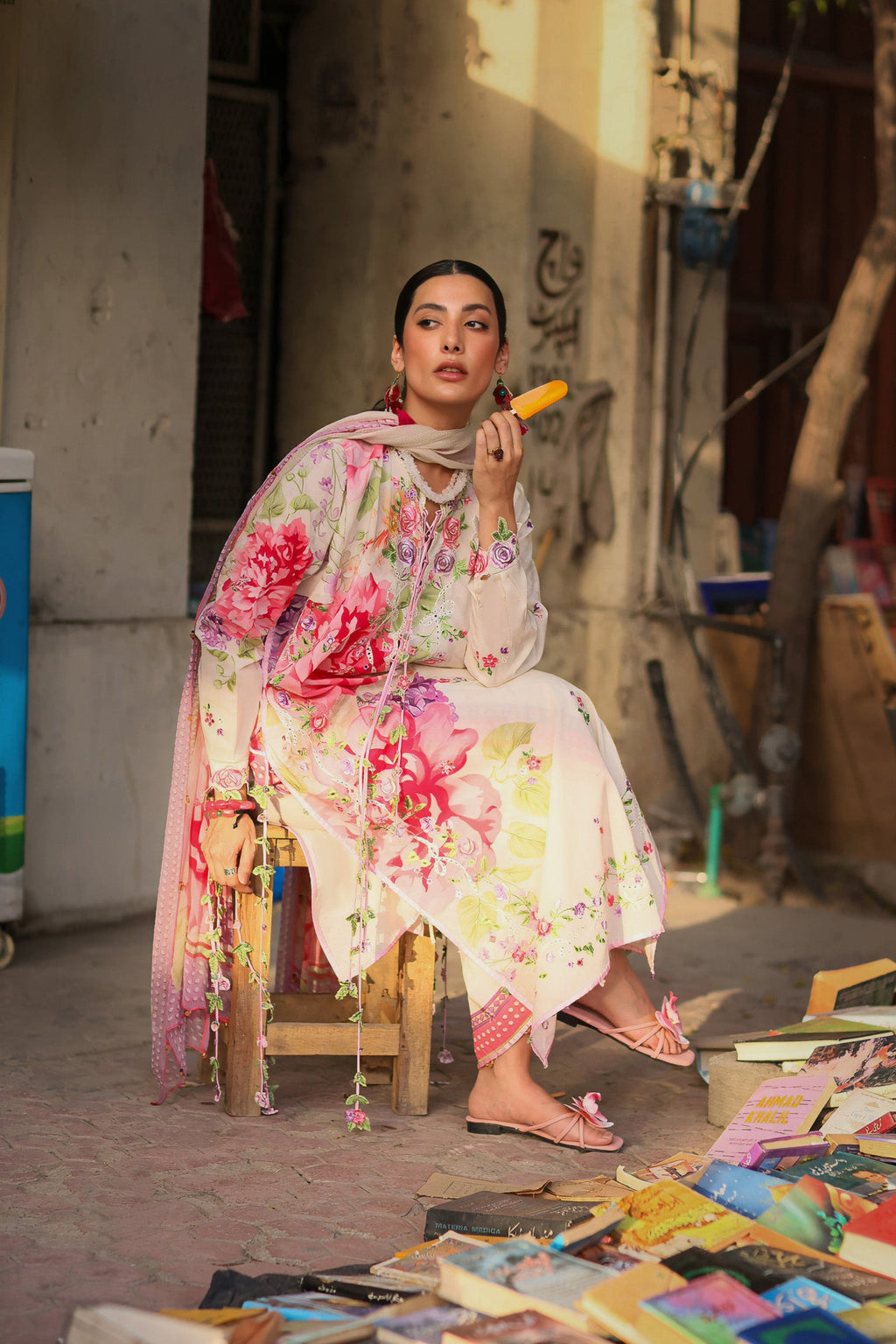 Zaha | Wildflower Festive Lawn 26 | Pink Mink Frolic
