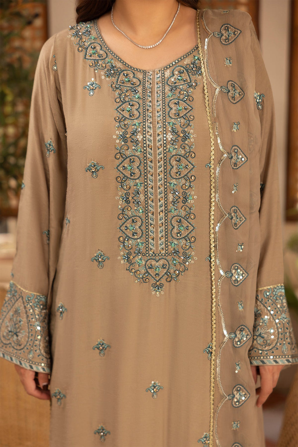 Noor E Fajar | Zaryaab EMbroidered Silk Karandi | KRS-295