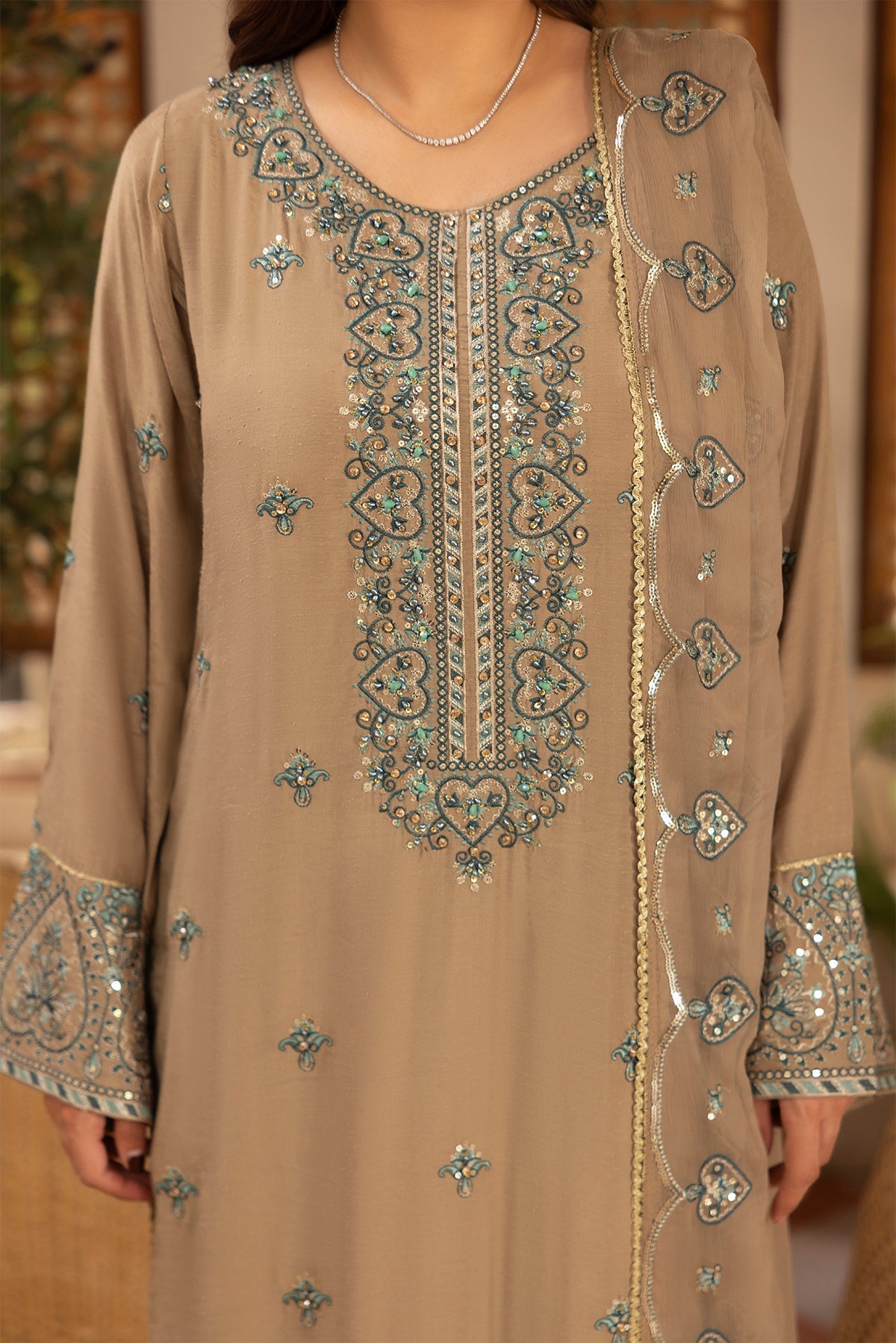 Noor E Fajar | Zaryaab EMbroidered Silk Karandi | KRS-295