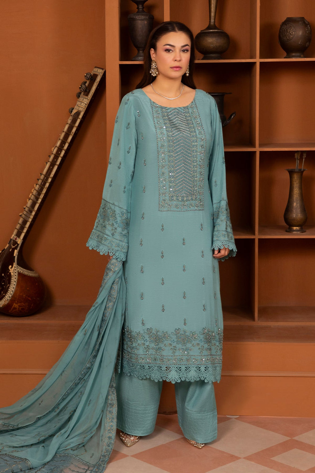 Noor E Fajar | Zaryaab EMbroidered Silk Karandi | KRS-296