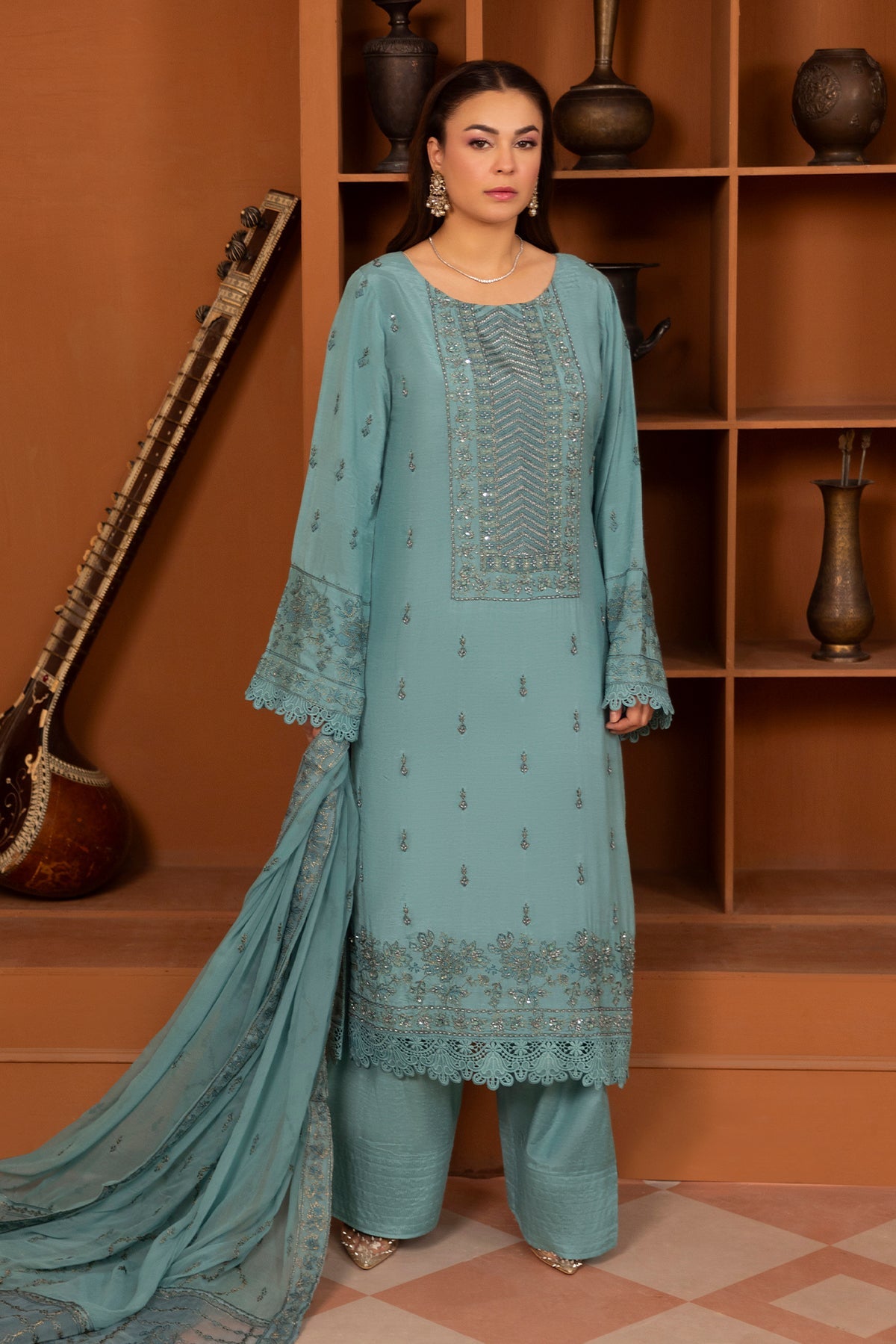 Noor E Fajar | Zaryaab EMbroidered Silk Karandi | KRS-296
