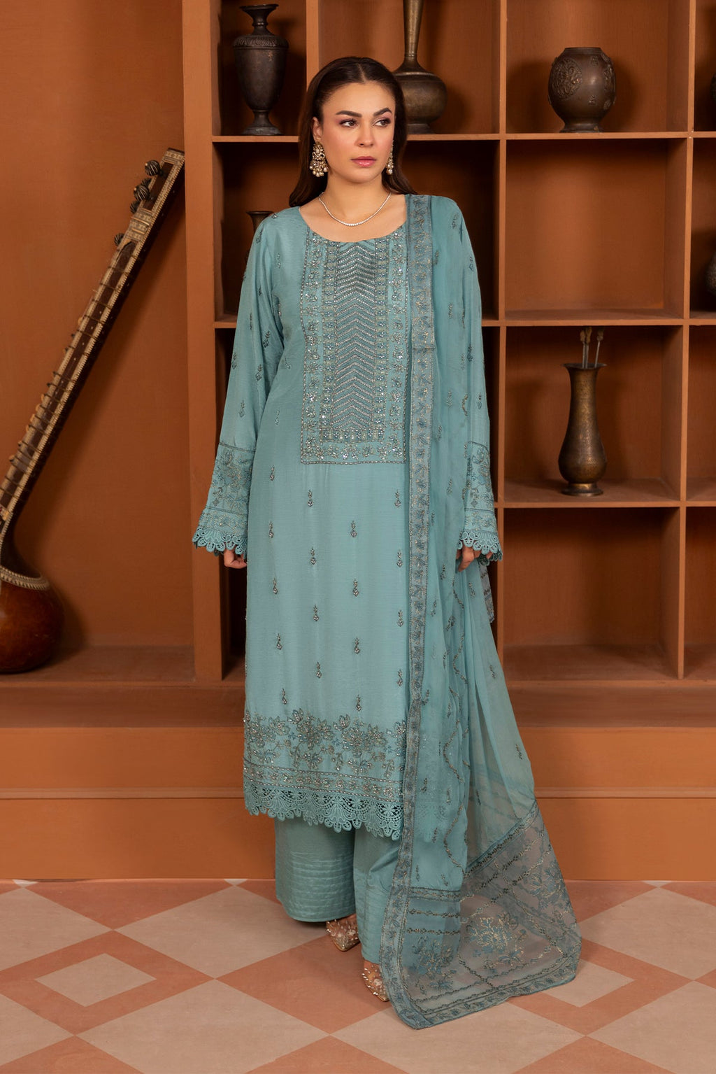 Noor E Fajar | Zaryaab EMbroidered Silk Karandi | KRS-296