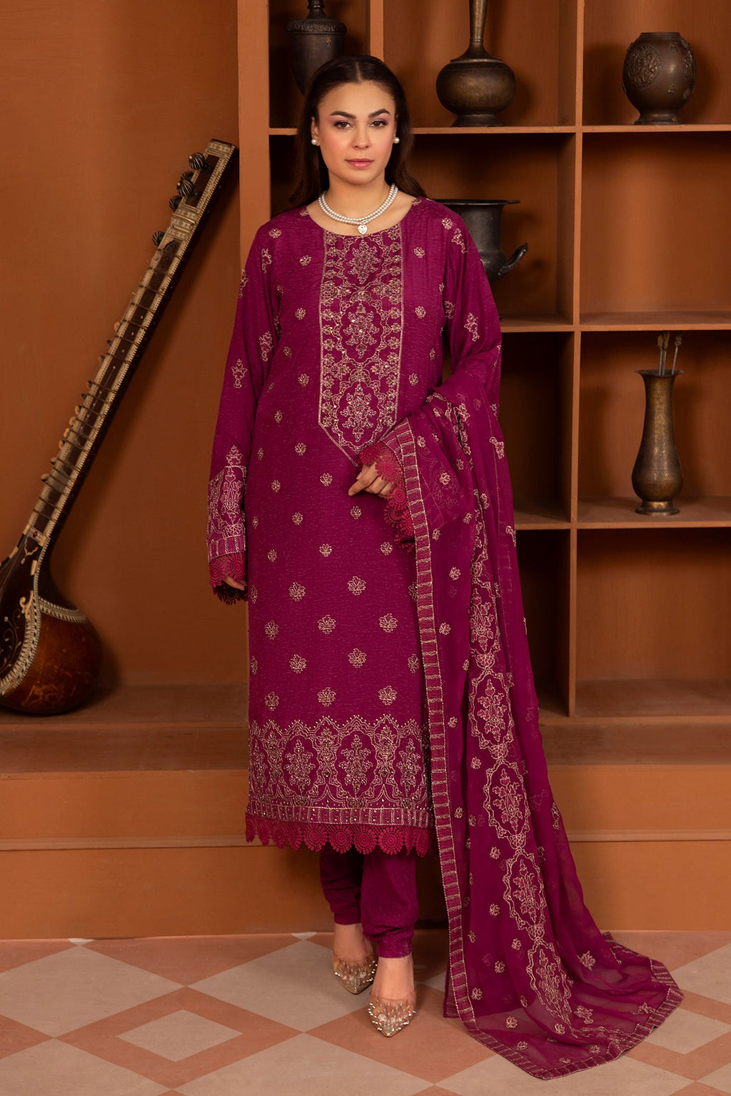 Noor E Fajar | Zaryaab EMbroidered Silk Karandi | KRS-297