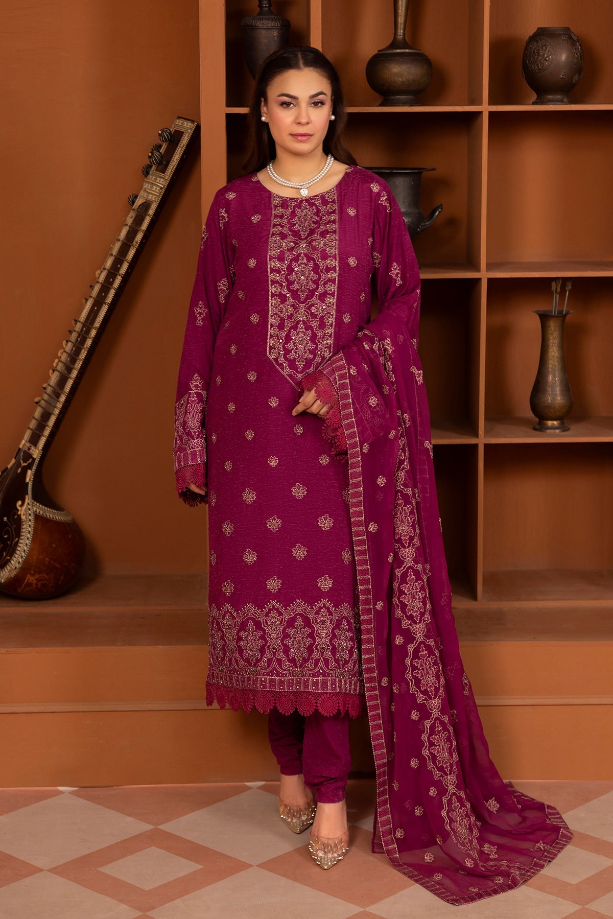 Noor E Fajar | Zaryaab EMbroidered Silk Karandi | KRS-297