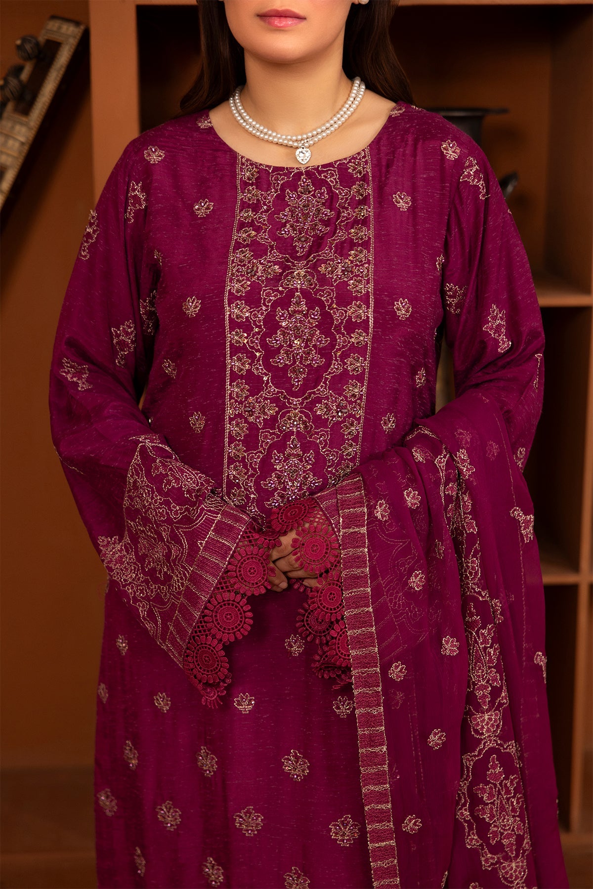 Noor E Fajar | Zaryaab EMbroidered Silk Karandi | KRS-297