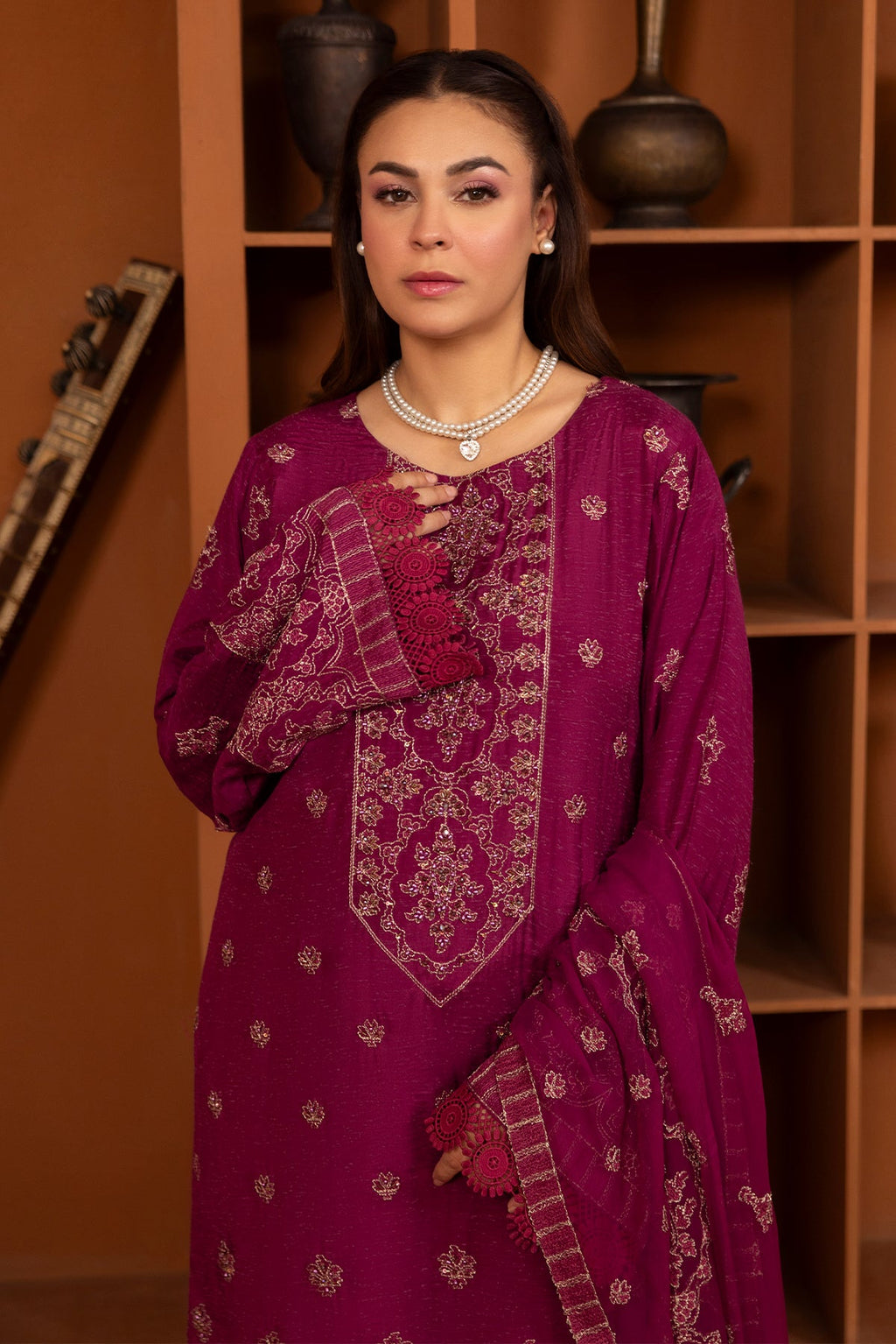 Noor E Fajar | Zaryaab EMbroidered Silk Karandi | KRS-297