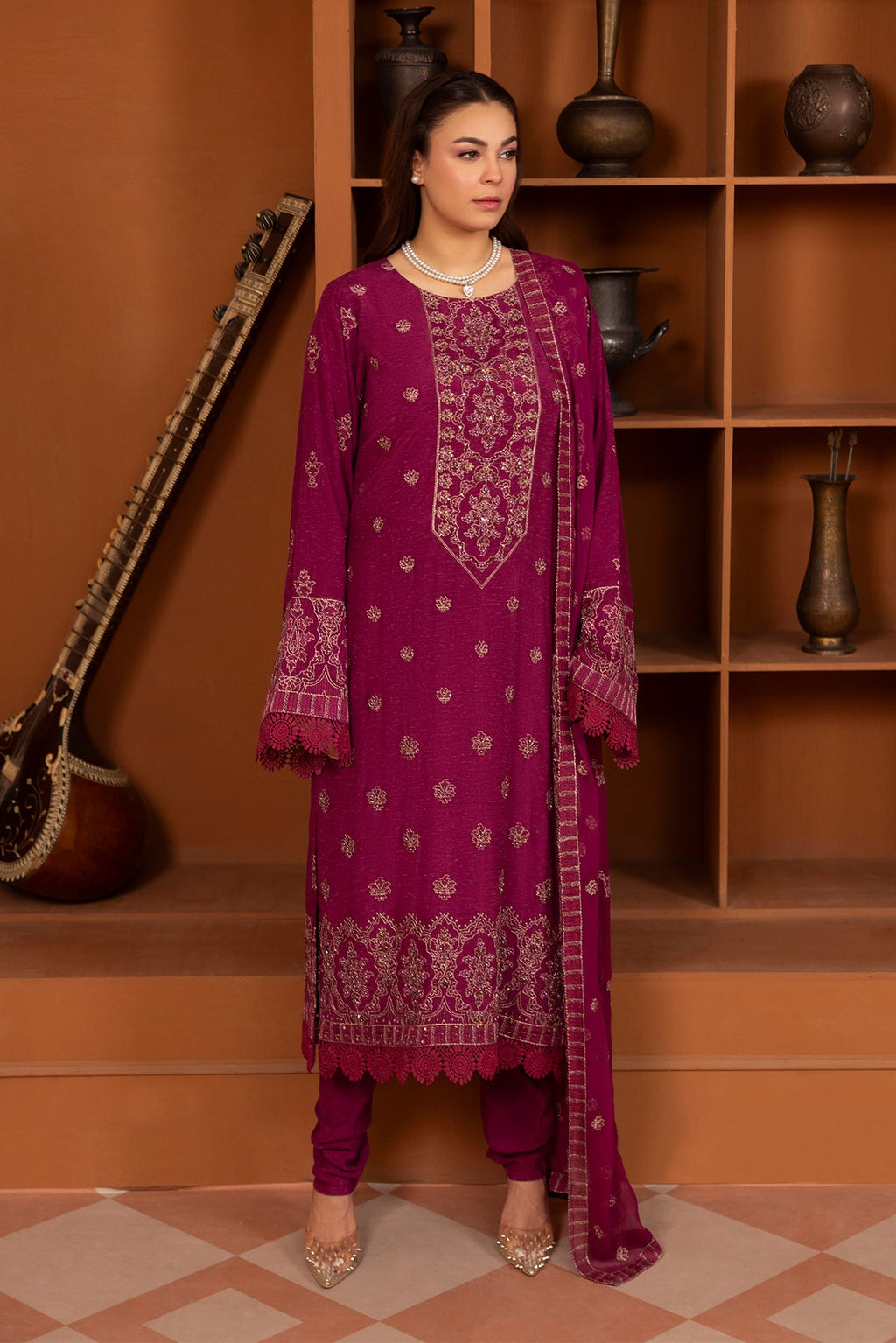 Noor E Fajar | Zaryaab EMbroidered Silk Karandi | KRS-297
