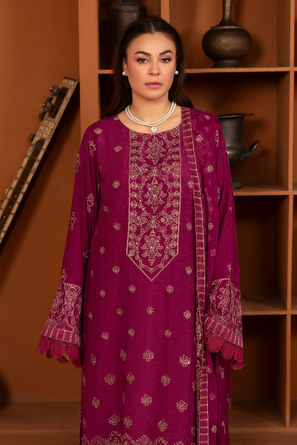 Noor E Fajar | Zaryaab EMbroidered Silk Karandi | KRS-297