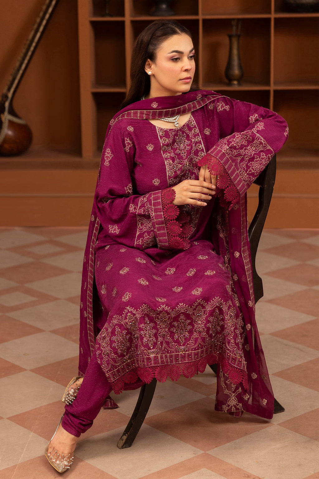 Noor E Fajar | Zaryaab EMbroidered Silk Karandi | KRS-297