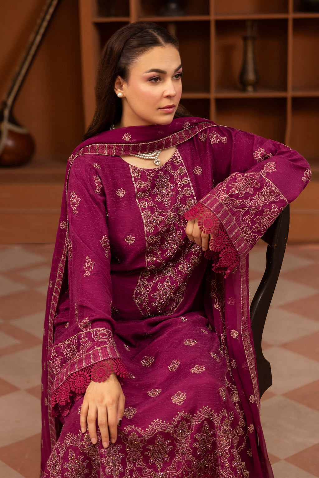 Noor E Fajar | Zaryaab EMbroidered Silk Karandi | KRS-297