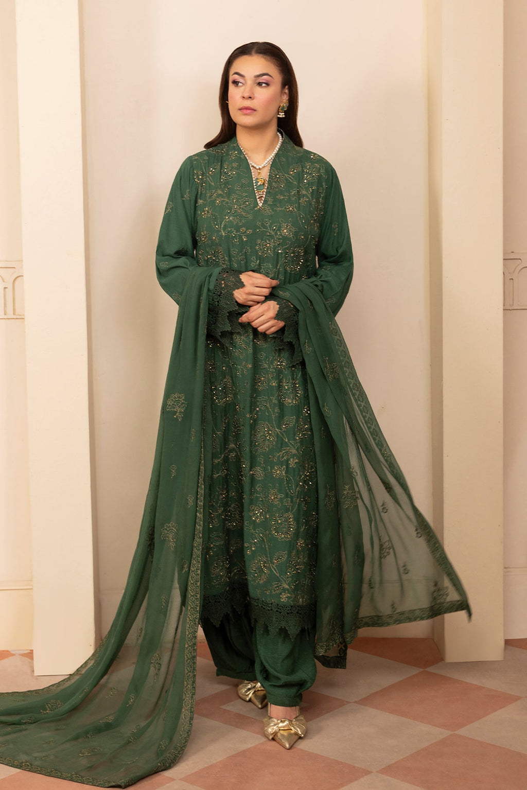 Noor E Fajar | Zaryaab EMbroidered Silk Karandi | KRS-298