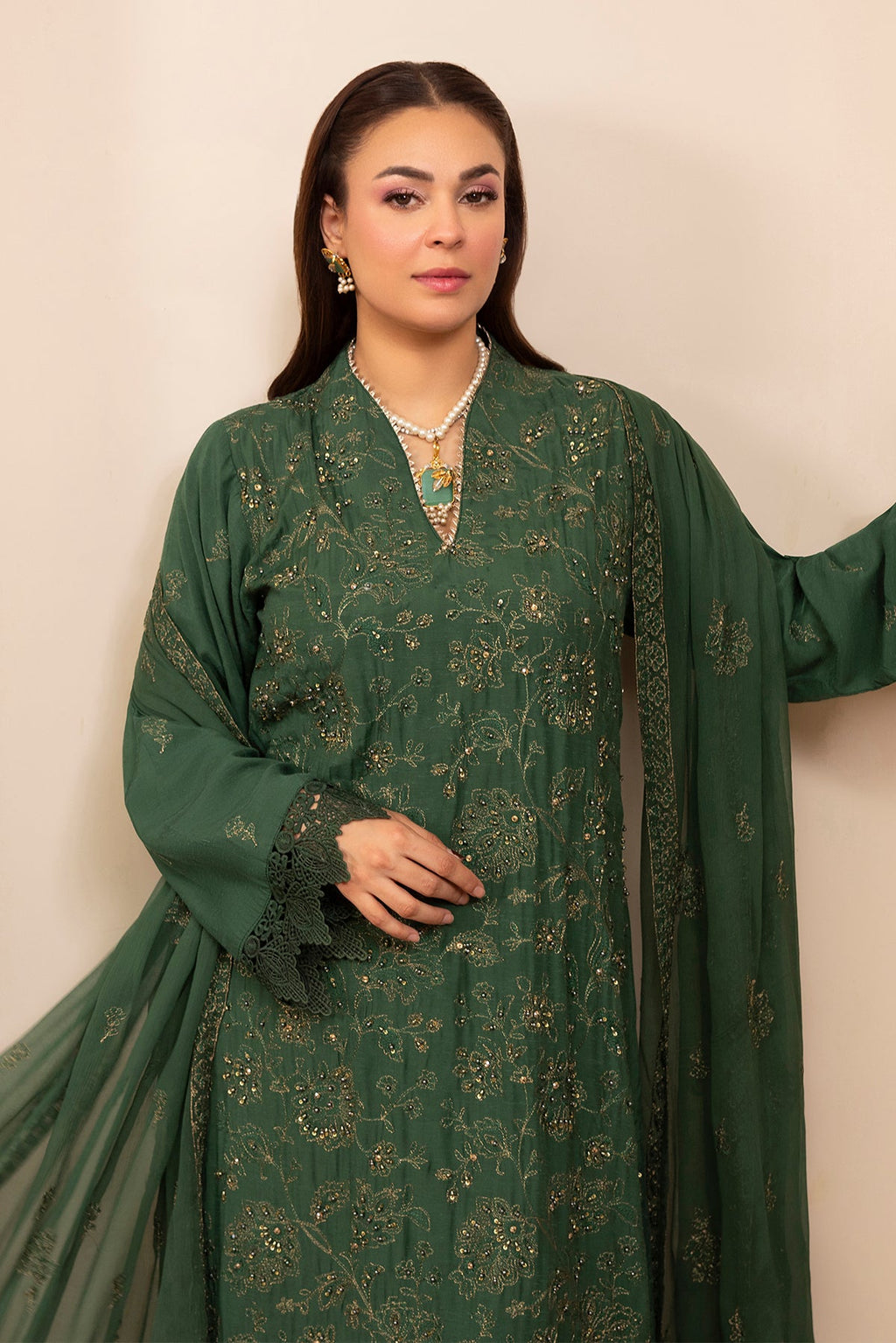 Noor E Fajar | Zaryaab EMbroidered Silk Karandi | KRS-298