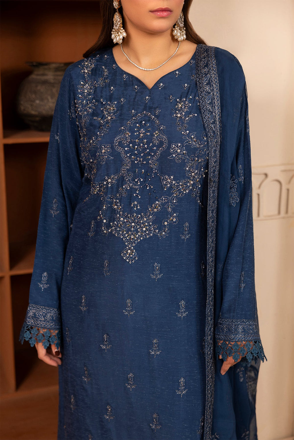 Noor E Fajar | Zaryaab EMbroidered Silk Karandi | KRS-299