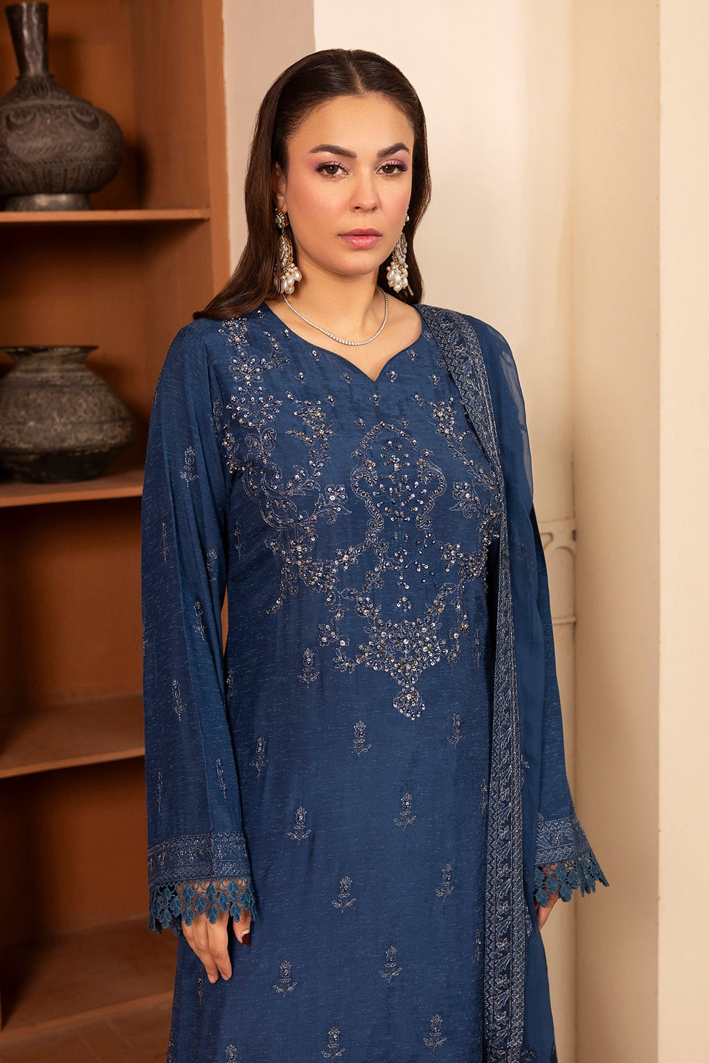 Noor E Fajar | Zaryaab EMbroidered Silk Karandi | KRS-299