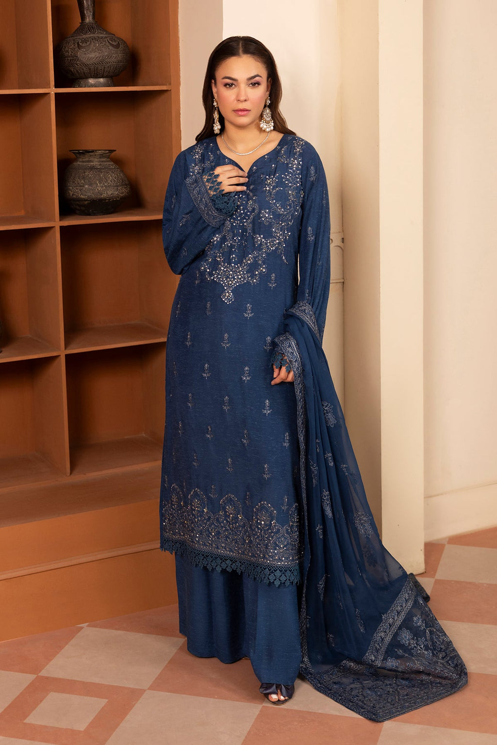 Noor E Fajar | Zaryaab EMbroidered Silk Karandi | KRS-299