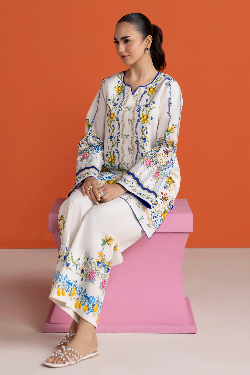 Raj bari | Amal Summer Prints 2Pc Unstitched Cord | 16