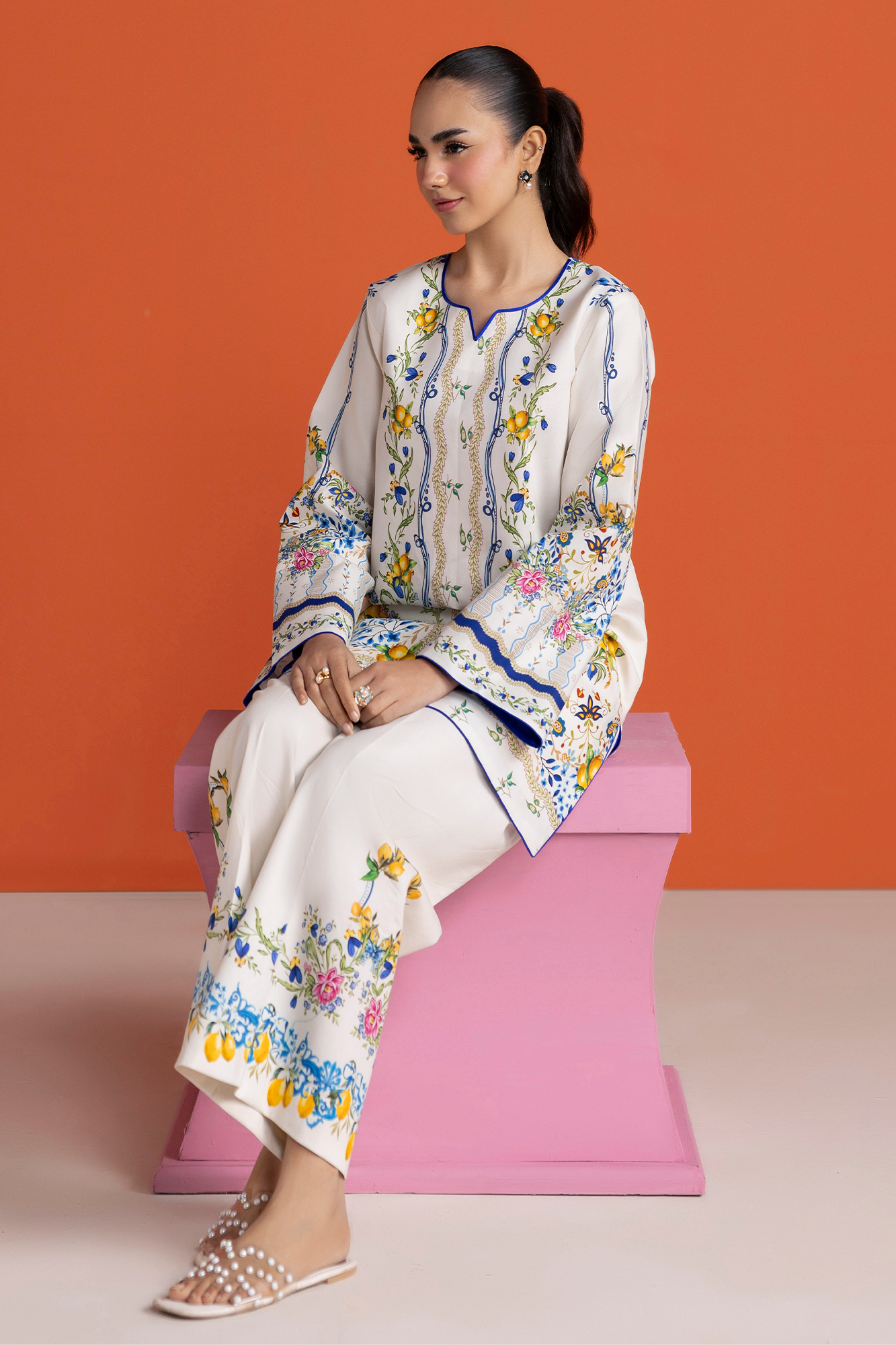 Raj bari | Amal Summer Prints 2Pc Unstitched Cord | 16