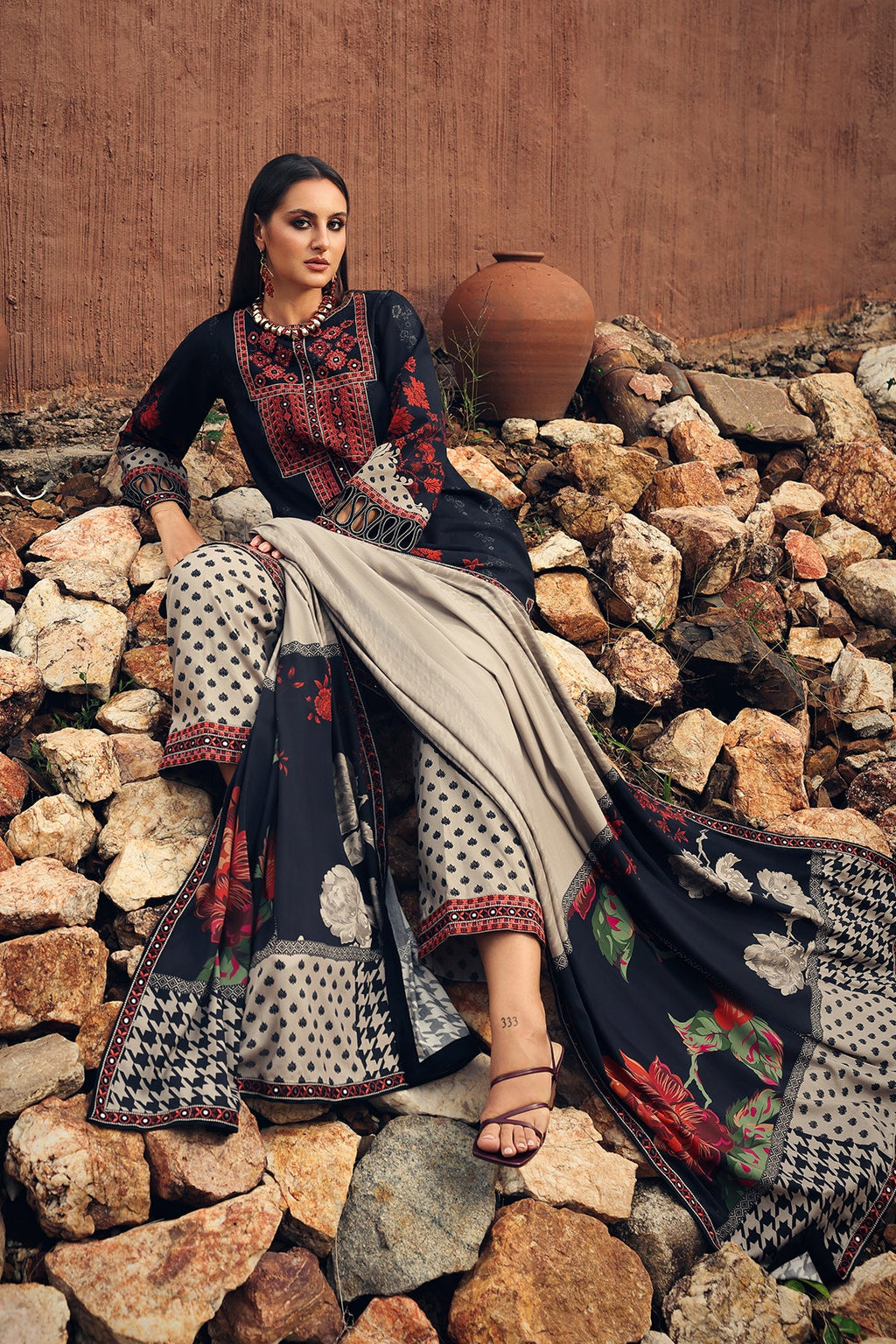 Charizma | Combination VOL - 01 Embroidered Lilen | CCW7-10