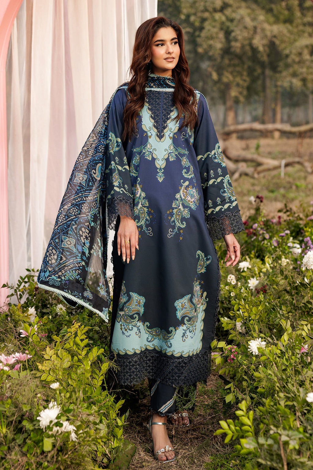 Charizma | 3-PC Unstitched Embroidered Lawn Collection | CRB6-03