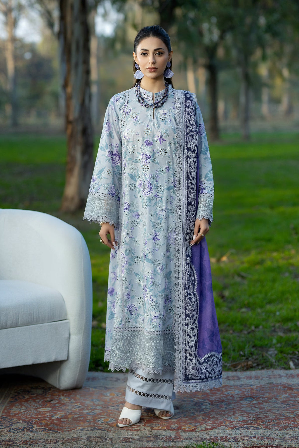 Noor-e-Fajar | Chikankari Lawn | CK-08