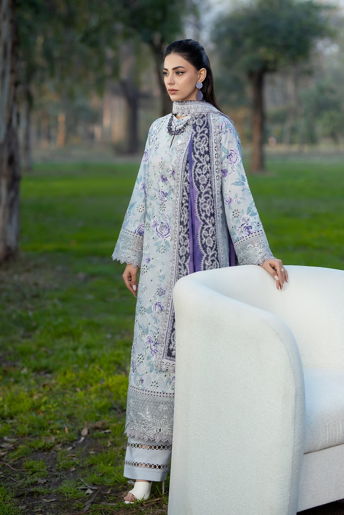 Noor-e-Fajar | Chikankari Lawn | CK-08