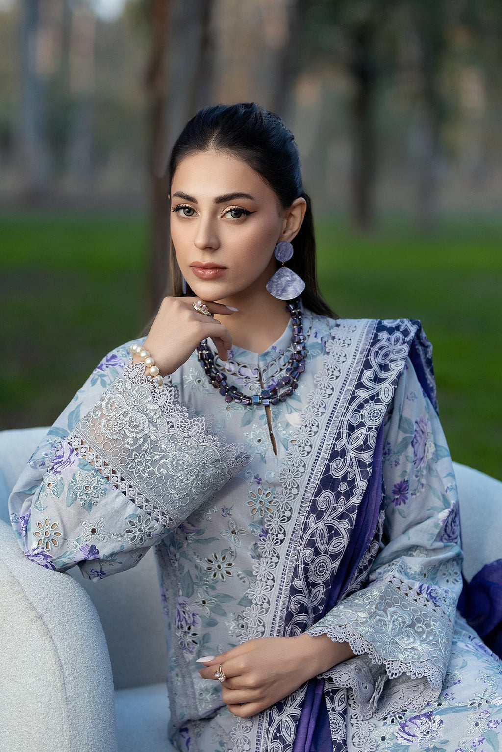 Noor-e-Fajar | Chikankari Lawn | CK-08