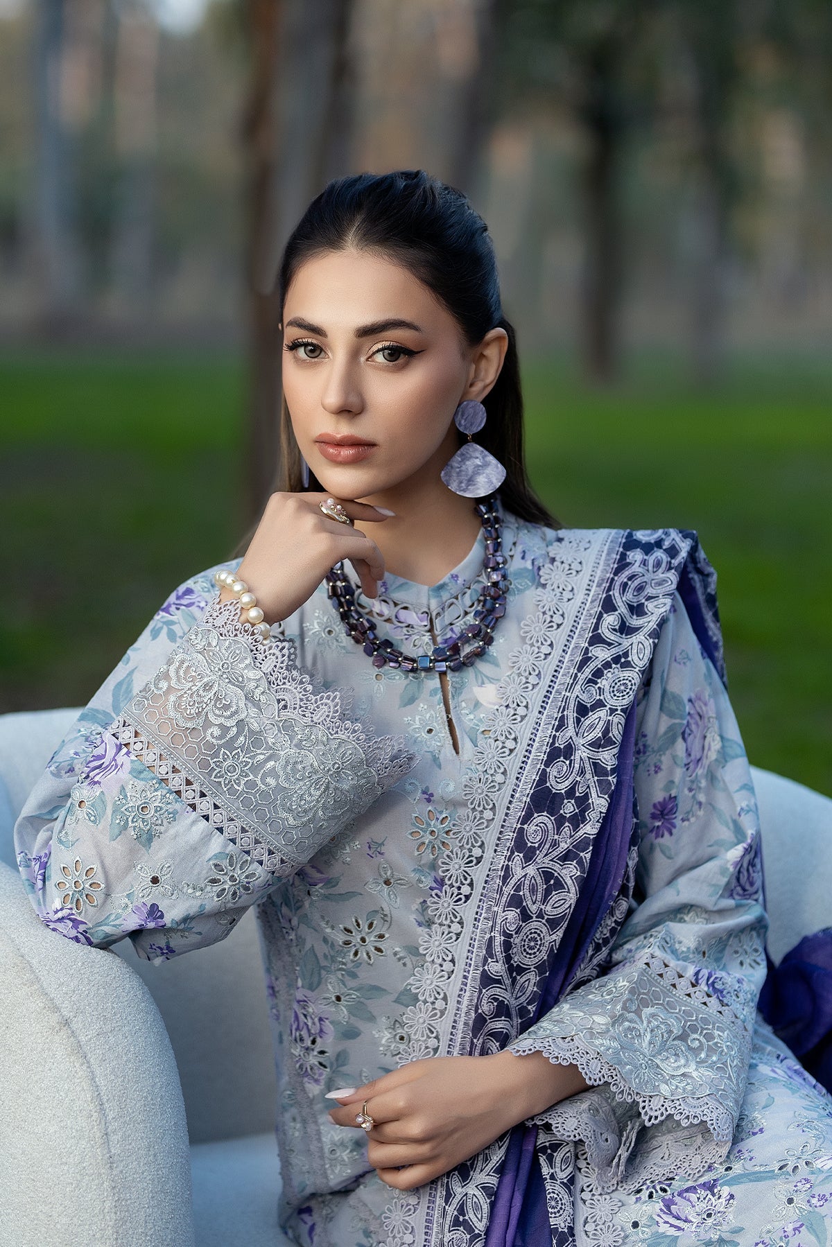 Noor-e-Fajar | Chikankari Lawn | CK-08