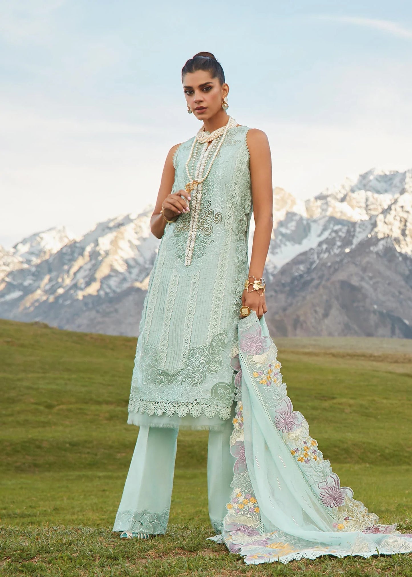 Crimson | SAIRA SHAKIRA LUXURY LAWN 2023 | Pleated Perfection - D4 A