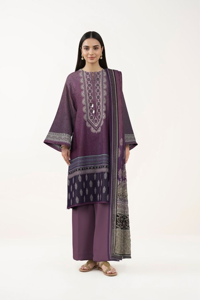 Sapphire | 3 pc Digital Printed Embroidered Lawn | 3PBE-WS26CL3-30