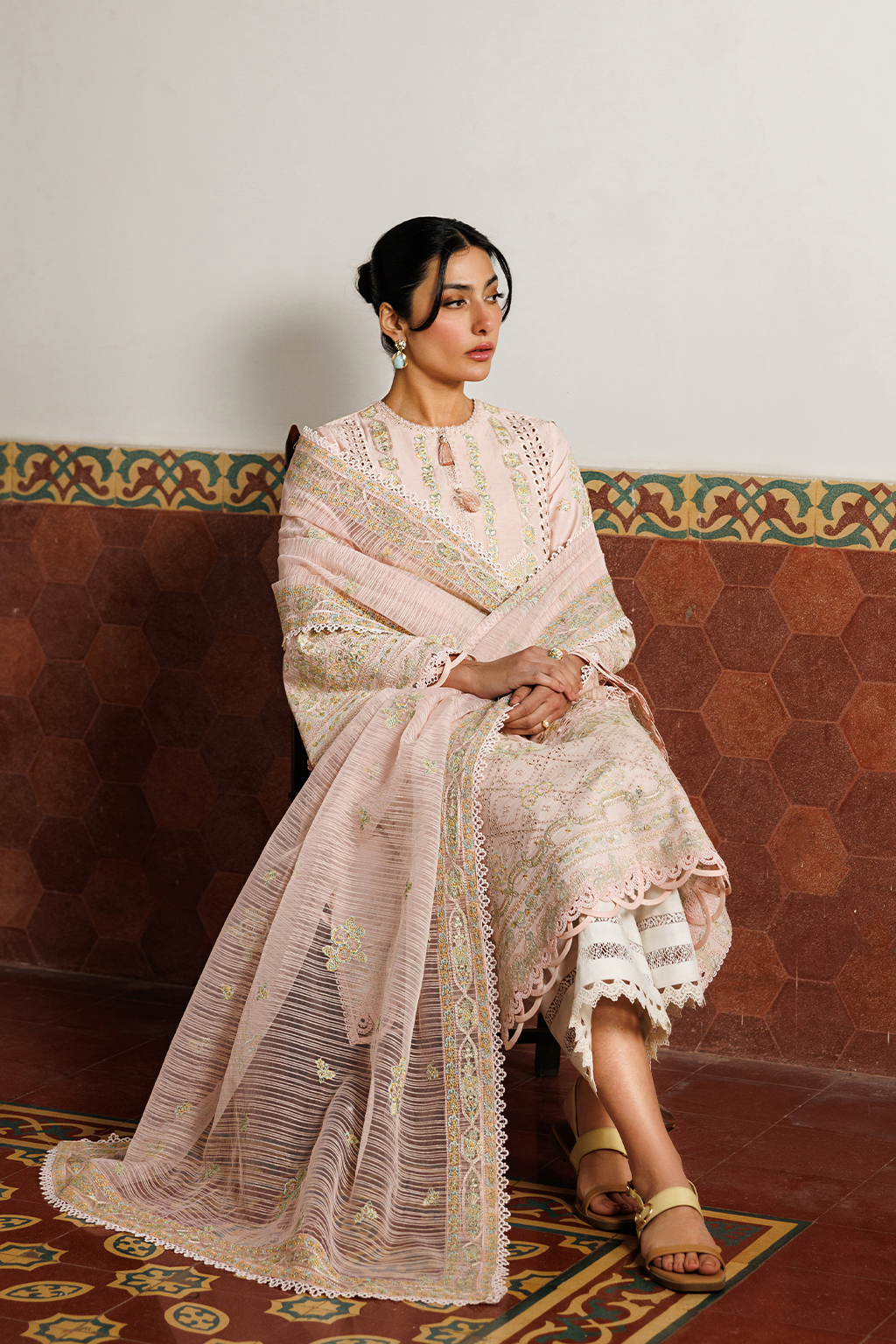 Emaan Adeel |  Mirabelle festive luxury lawn | Orchid Royale