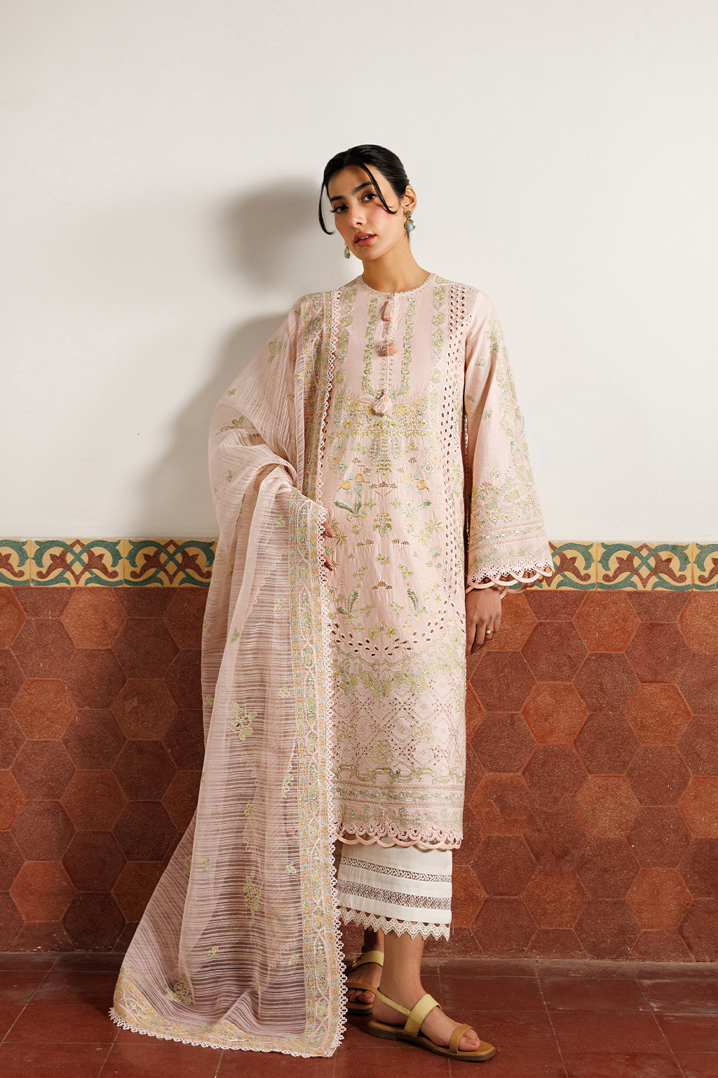 Emaan Adeel |  Mirabelle festive luxury lawn | Orchid Royale