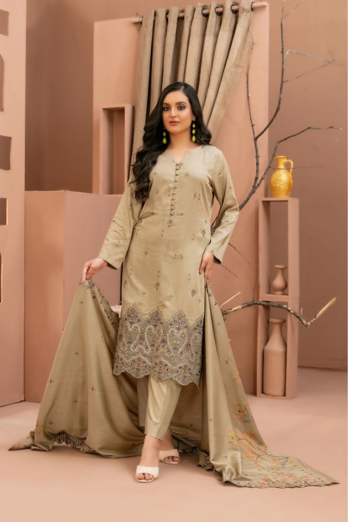 Tawakaal | Zouq 3Pcs Embroidered Broshia Banarsi | D-5674